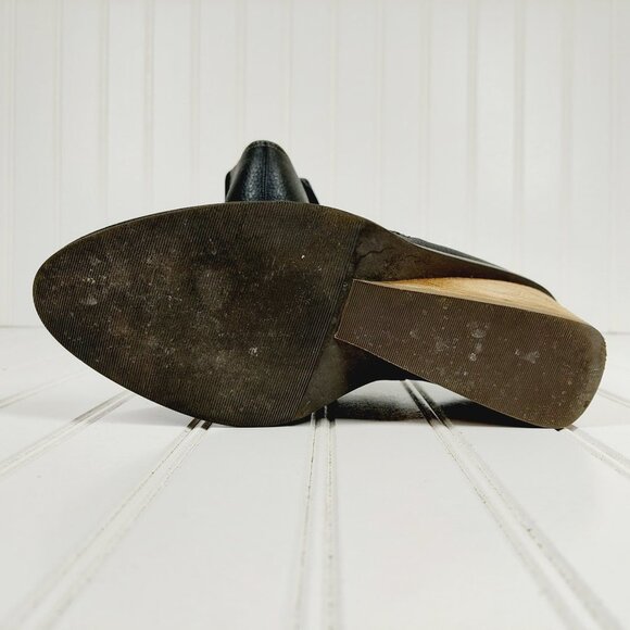 Dr. Scholl's Black Ankle Booties with Tan Wedge - Picture 10 of 11